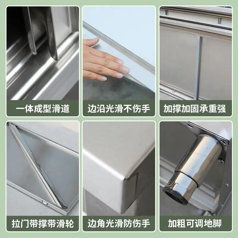 キッチンコンソールステンレス鋼製ワークトップ、スライドドア付 - Commercial Kitchen Worktops のレビューと価格
