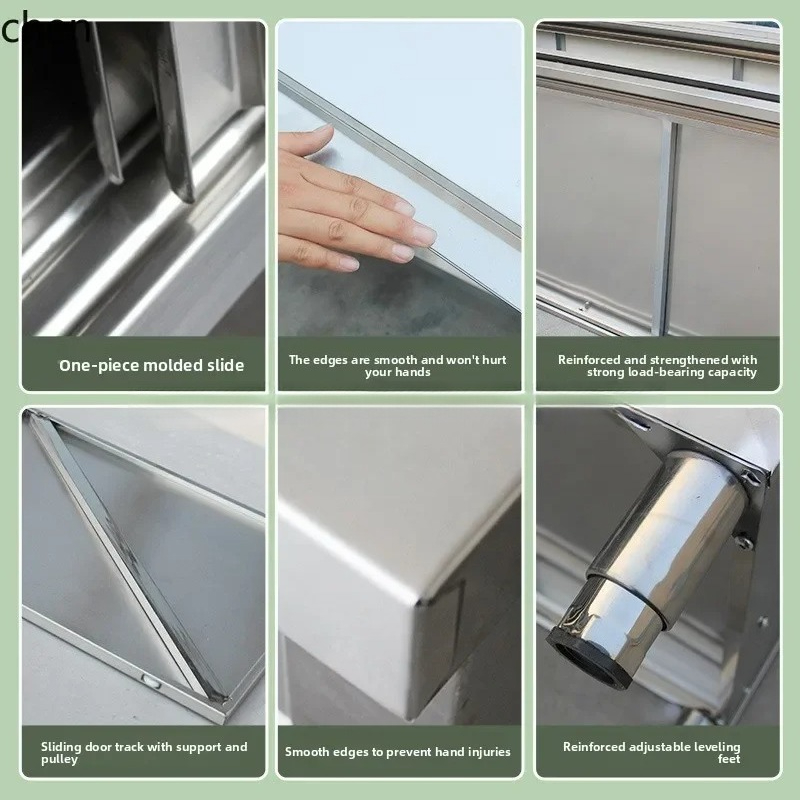 キッチンステンレス鋼製ワークトップ、スライドドア付きまな板収 - Commercial Kitchen Worktops のレビューと価格