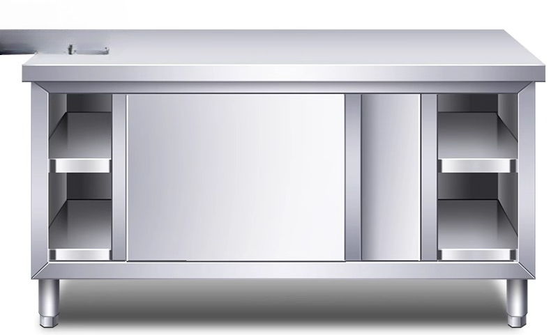 キッチンコンソール ステンレス製ワークトップ スライドドア付 - Commercial Kitchen Worktops のレビューと価格