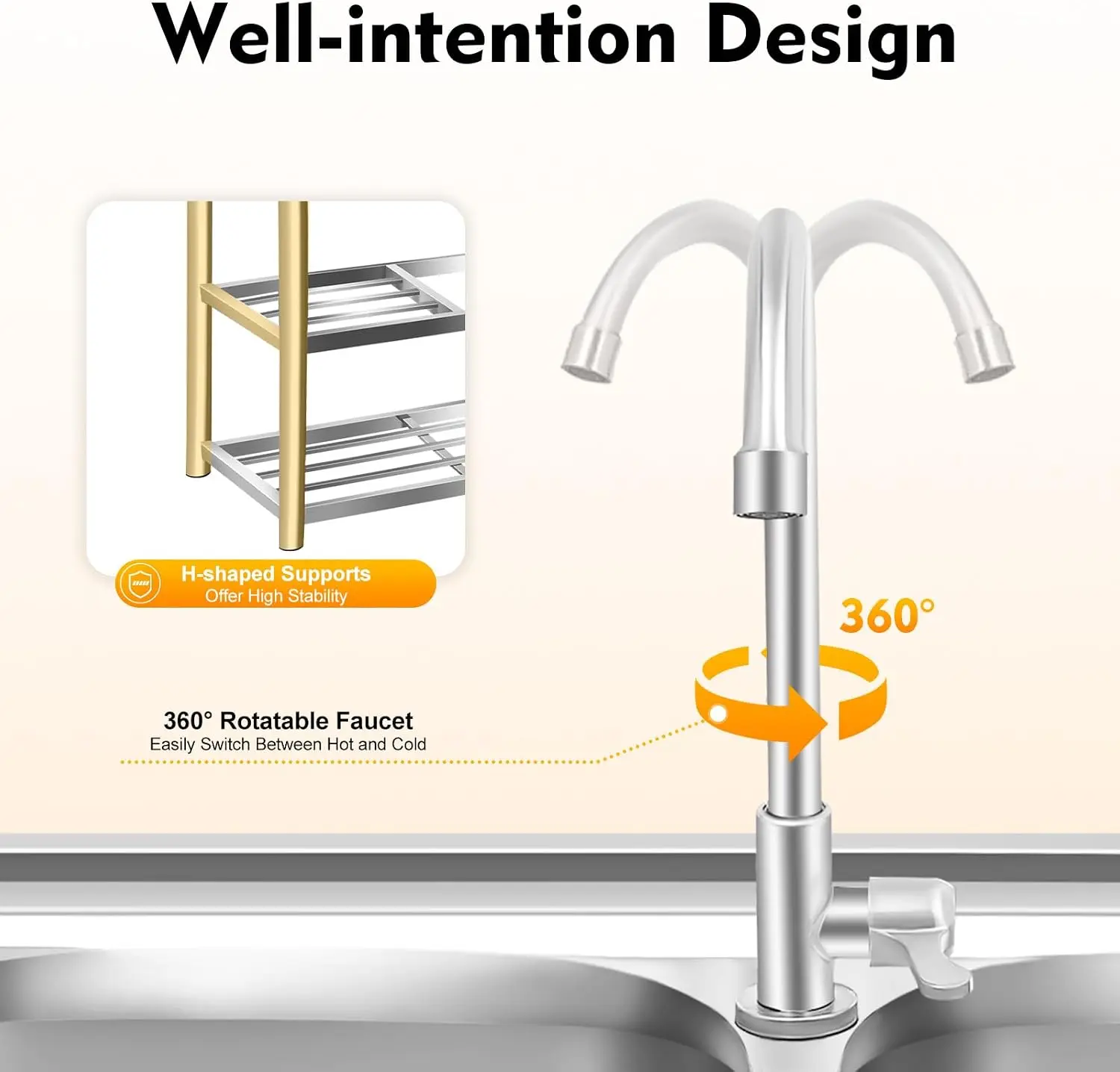 キッチン用自立型下水台、2槽シンク、3段、ワークトップ長15 - Commercial Kitchen Worktops のレビューと価格