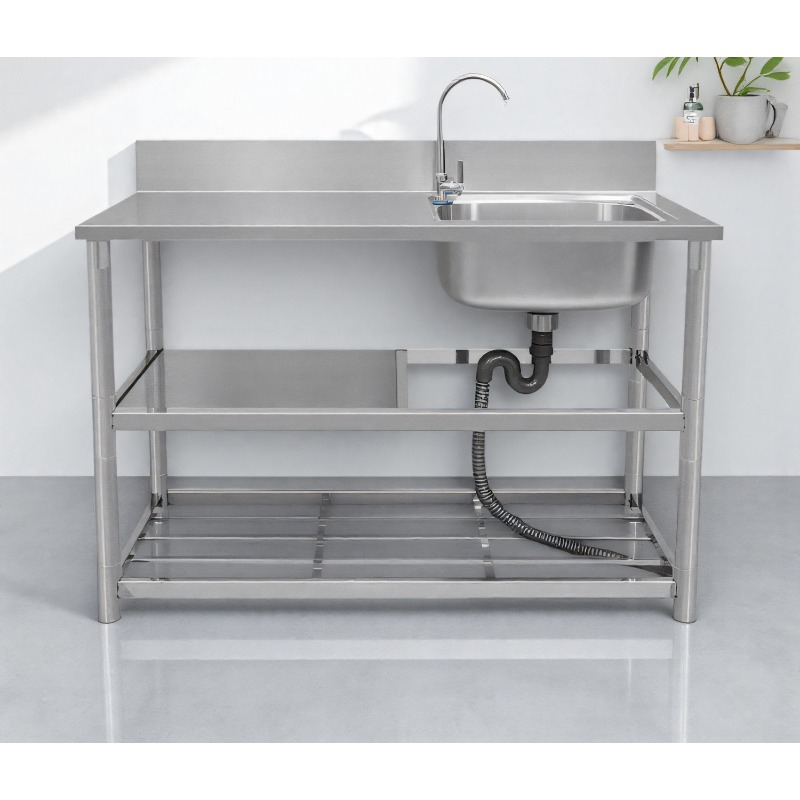 ステンレス製自立式シンク（ワークトップ付き）家庭用および業務 - Commercial Kitchen Worktops のレビューと価格