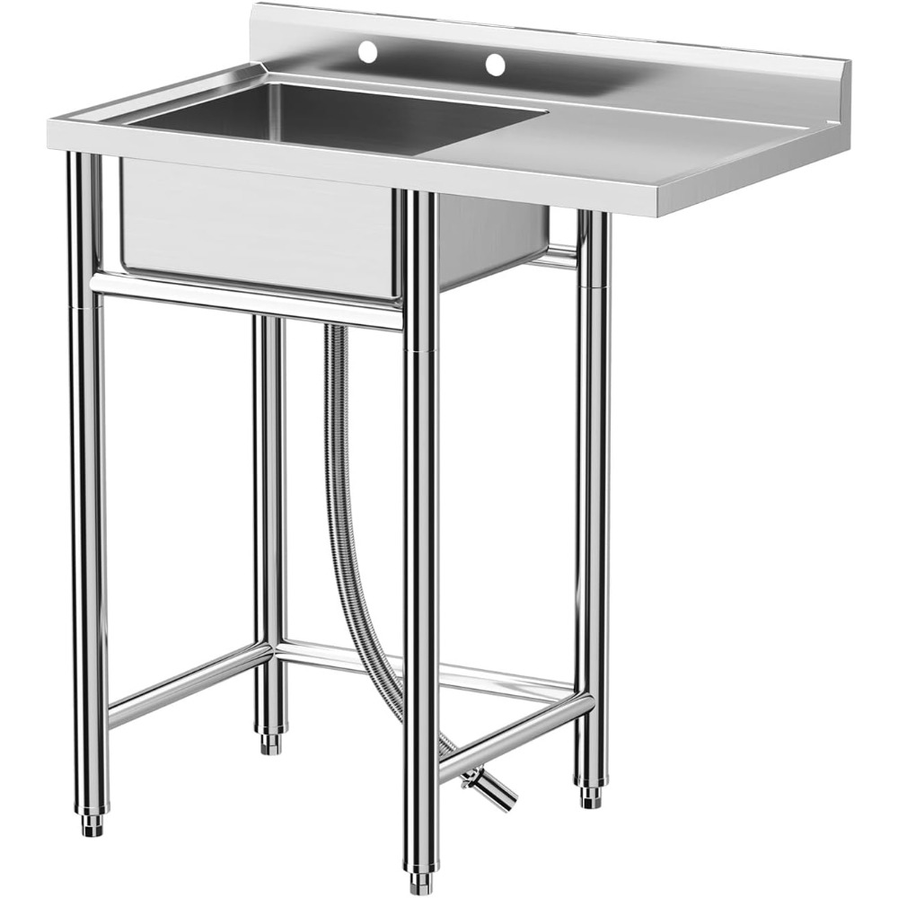 ステンレス製シンク、36x21x40インチ自立型シングルタン - Commercial Kitchen Worktops のレビューと価格
