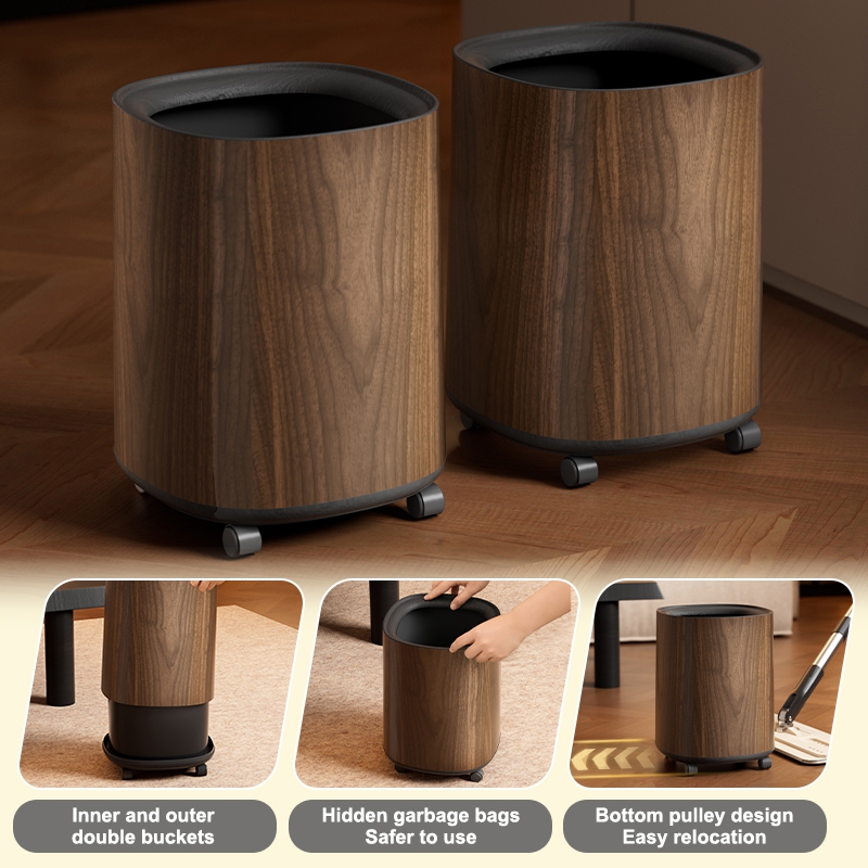 UFORU モダン木目調ゴミ箱 大容量 ダブルバケット ロー - Commercial Kitchen Bin のレビューと価格